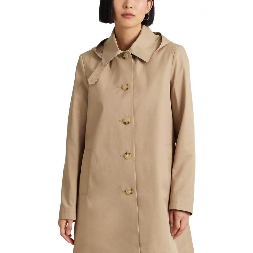 NEW RALPH LAUREN balmacaan hooded raincoat in birch tan - Picture 3 of 3